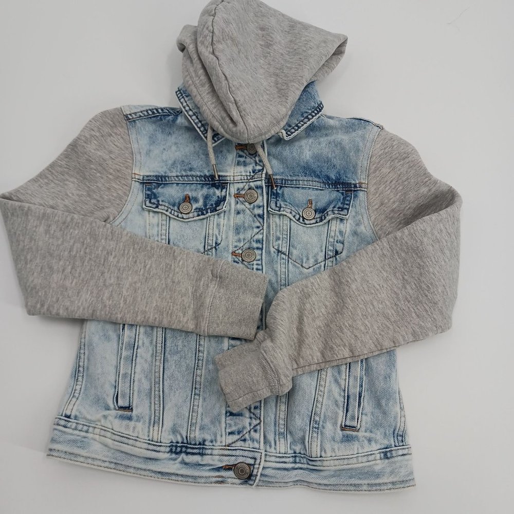 AEROPOSTALE WOMENS XS JEAN HOODIE JACKET - Picture 11 of 15